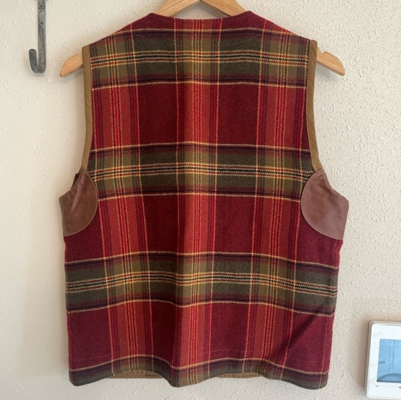 LIMITED America Wool Plaid and Leather Vest - Picture 4 of 11